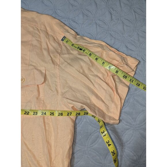 Royal Prestige Men's 3XL Peach Button-Up Short Sleeve Shirt Lightweight & Breath - Picture 8 of 11